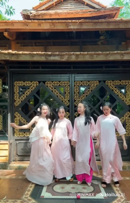Traditional Asian Building: Women's Energetic Kung Fu Display – AI Generated Video | Hailuo AI
