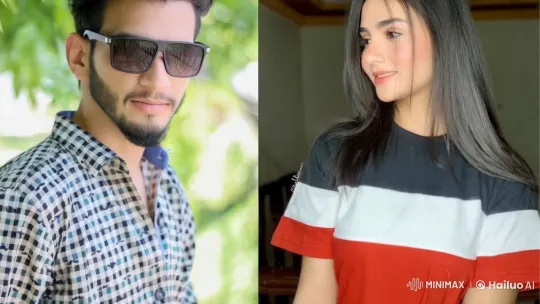Couples' Tender Kiss in Lush Outdoor Setting – AI Generated Video | Hailuo AI