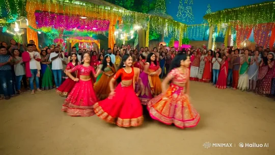 Vibrant Dance Performance at Festive Celebration – AI Generated Video | Hailuo AI