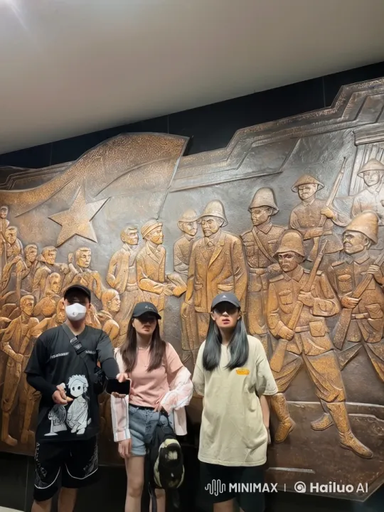 Kung Fu Display in Front of Bronze Soldier Relief – AI Generated Video | Hailuo AI