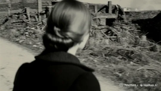 Polish Woman Explores Desolate Landscape in Vintage Black & White – AI Generated Video | Hailuo AI
