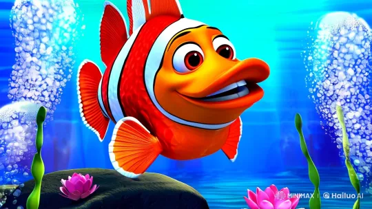 Underwater Whimsy with Baby and Clownfish – AI Generated Video | Hailuo AI