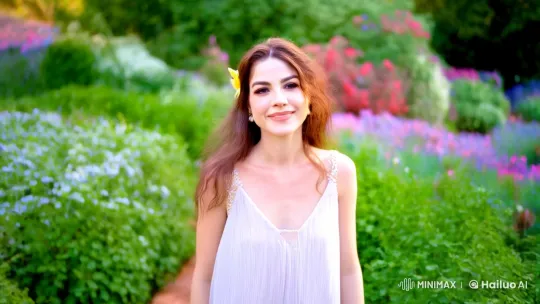 Romantic Garden Encounter Captured on Video – AI Generated Video | Hailuo AI