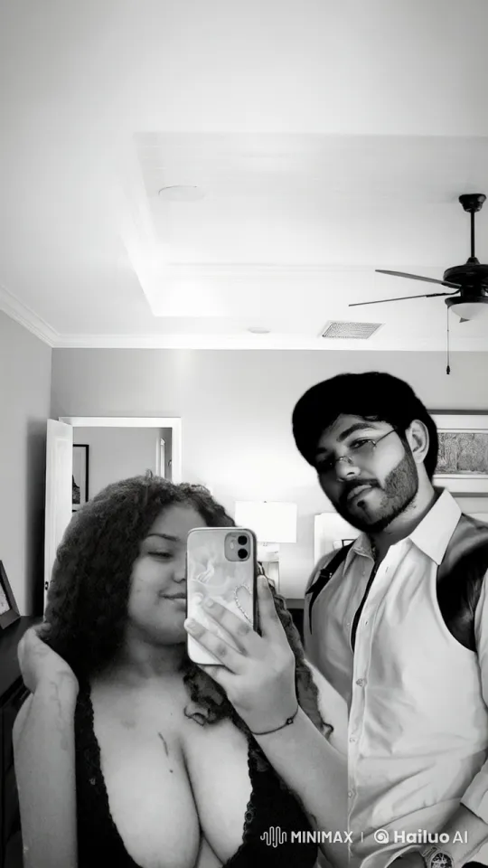Romantic Couple Sharing Kiss Captured in Mirror – AI Generated Video | Hailuo AI