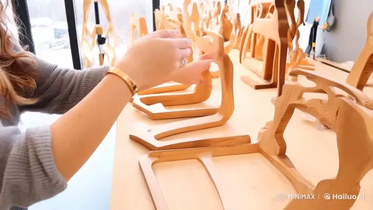 Artisan Craftsman Showcases Wooden Creations – AI Generated Video | Hailuo AI