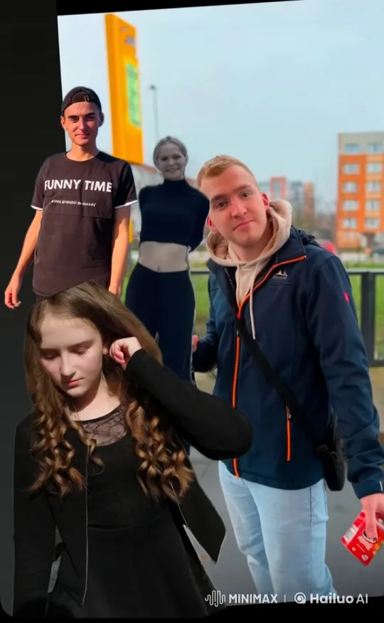Girls Hit, Dance, and Friends Laugh in Urban Setting – AI Generated Video | Hailuo AI