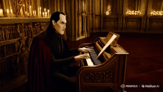 Dracula Reveals Feminine Identity in Gothic Setting – AI Generated Video | Hailuo AI