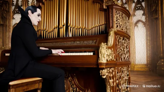 Female Dracula Revealed in Gothic Chamber Transformation – AI Generated Video | Hailuo AI