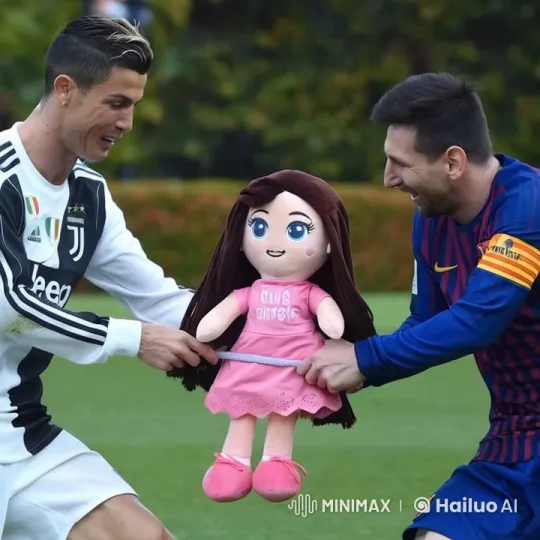 Ronaldo and Messi Rivalry Over a Doll – AI Generated Video | Hailuo AI