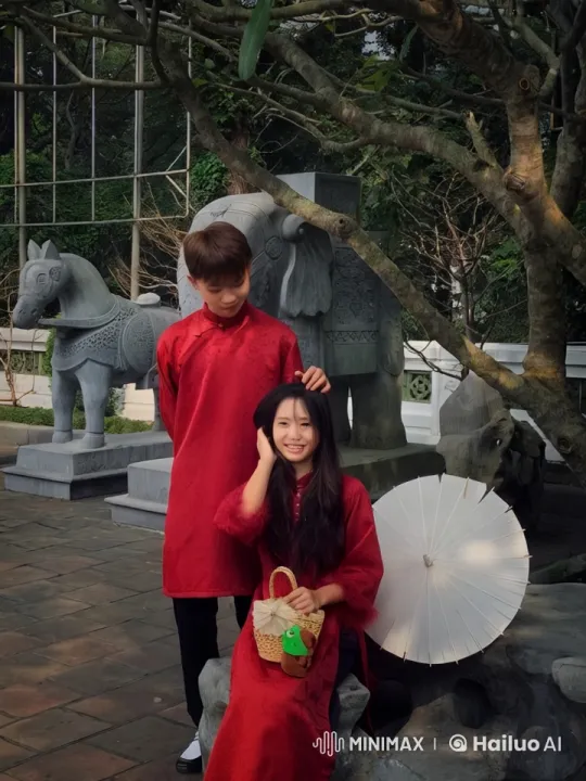 Children Practicing Kungfu Amidst Stone Sculptures – AI Generated Video | Hailuo AI