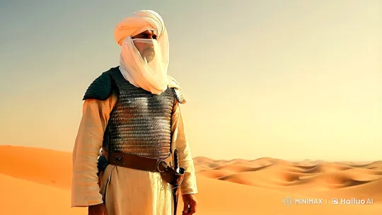 Desert Knight: Armored, Ready, and Resilient – AI Generated Video | Hailuo AI