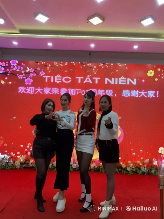 Four Women Showcase Kungfu Skills in Festive Stage Performance – AI Generated Video | Hailuo AI