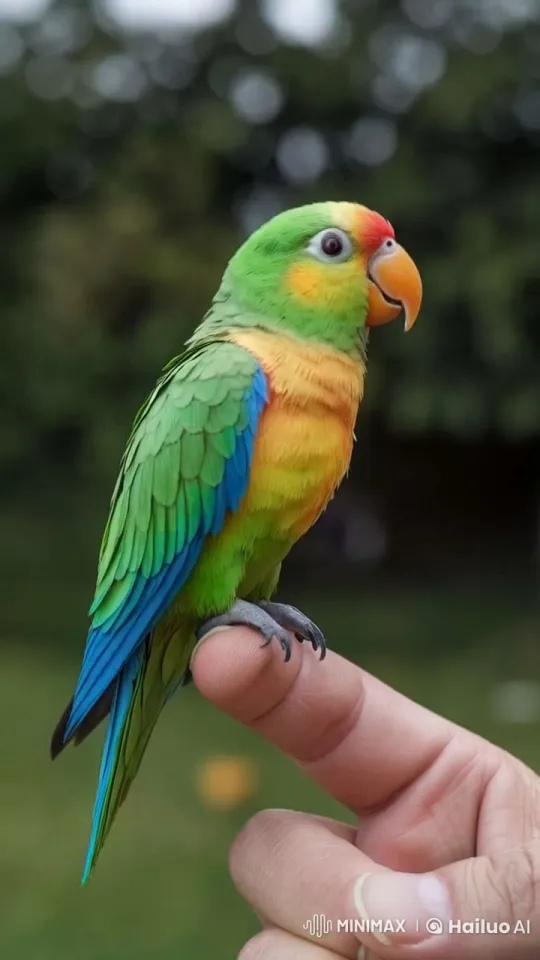 Vibrant Parrot Crows at Camera – AI Generated Video | Hailuo AI