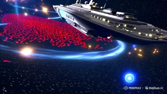 Cosmic Love Trail: "DEMETER" Vessels in a Starry Universe – AI Generated Video | Hailuo AI