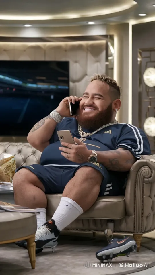 Neymar Joyfully Engages in Conversation Amidst Luxury – AI Generated Video | Hailuo AI