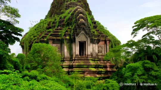 Explosive Collapse of Jungle Temple Amidst Nature – AI Generated Video | Hailuo AI