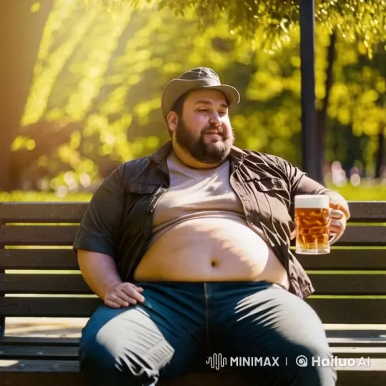 Man Enjoying Beer on a Sunny Park Bench – AI Generated Video | Hailuo AI