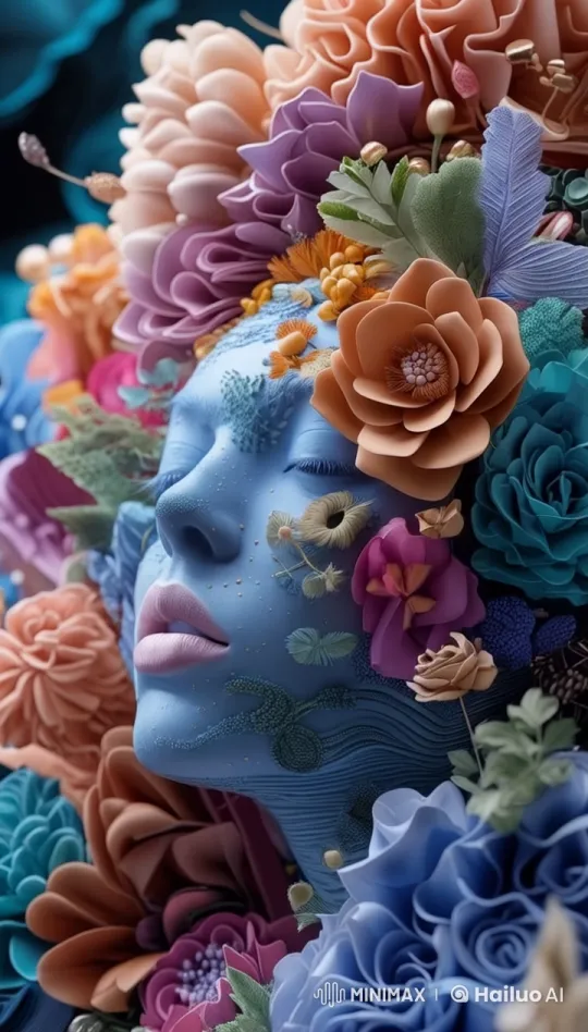 Blue Skin Woman Awakens in Serene Live2D Animation – AI Generated Video | Hailuo AI