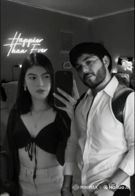 Boy and Girl in Romantic Mirror Selfie – AI Generated Video | Hailuo AI