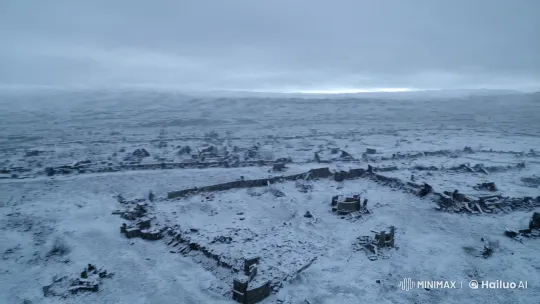 Post-Apocalyptic Snowscape Captures Civilizational Ruin – AI Generated Video | Hailuo AI