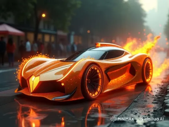 Dynamic Tracking Shot of a Futuristic Car on Wet Road – AI Generated Video | Hailuo AI