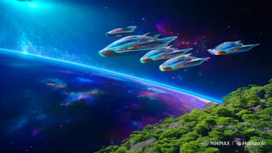 Alien Fleet Arrives on Earth, Showcasing Harmony of Nature and Tech – AI Generated Video | Hailuo AI