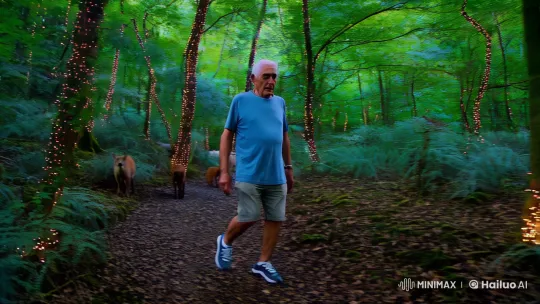 Aesthetic Dawn Walk in a Vibrant Forest Setting – AI Generated Video | Hailuo AI