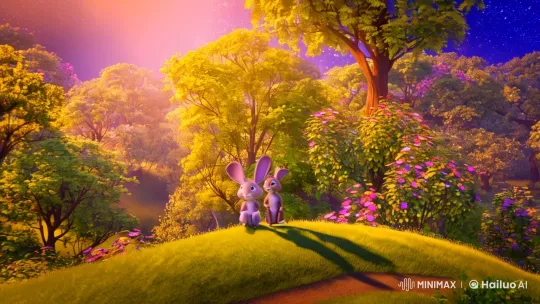 Twilight Forest Siblings' Enchanted Encounter – AI Generated Video | Hailuo AI