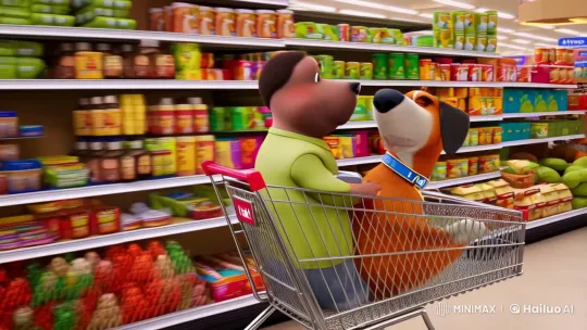 Anthropomorphic Dog Negotiates in Supermarket – AI Generated Video | Hailuo AI