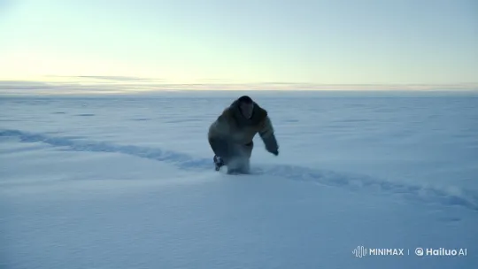 Man's Struggle in the Vast Russian Tundra – AI Generated Video | Hailuo AI
