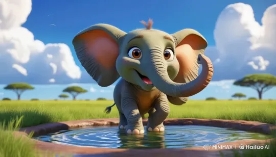 Joyful Elephant in the Savanna – AI Generated Video | Hailuo AI