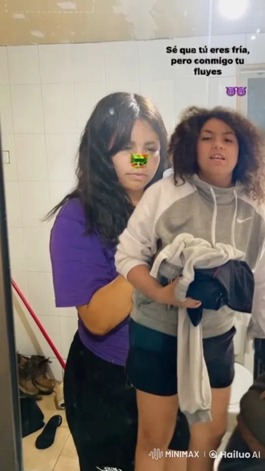 Affectionate Moment: Woman Kisses Child in Bathroom – AI Generated Video | Hailuo AI