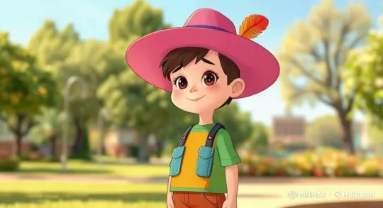 Playful Child in Colorful Hat Enjoys Sunny Park – AI Generated Video | Hailuo AI