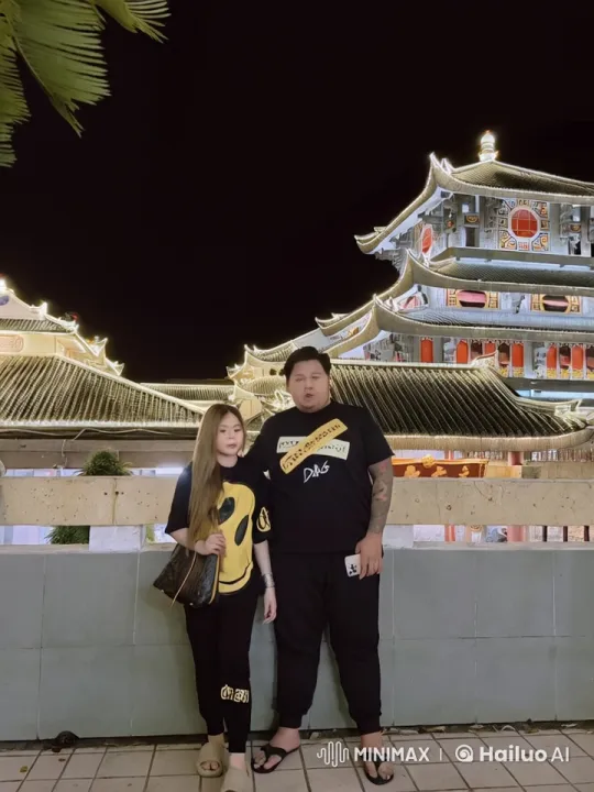 Martial Arts Duo Battles at Night by Asian Temple – AI Generated Video | Hailuo AI