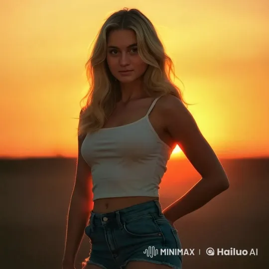 Woman in White at Sunset: A Tranquil Retreat – AI Generated Video | Hailuo AI