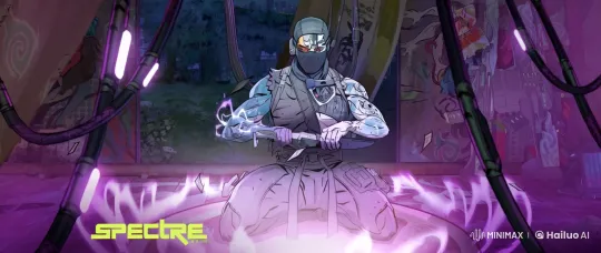 Cyber Ninja Meditates in Futuristic Chamber – AI Generated Video | Hailuo AI