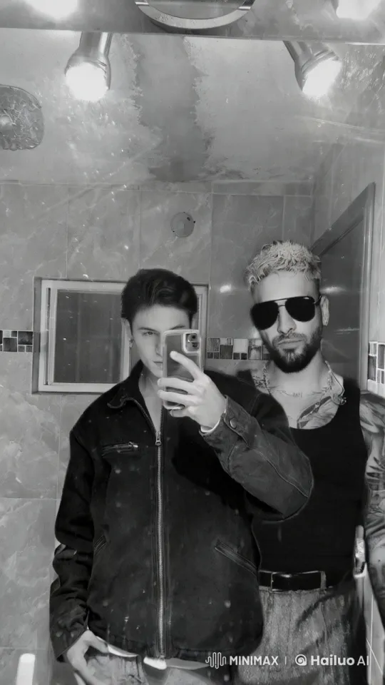 Two Young Men Share Intimate Embrace in Bathroom – AI Generated Video | Hailuo AI