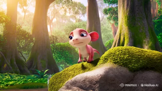 Vulnerable Dino's Tearful Moment in Forest Clearing – AI Generated Video | Hailuo AI