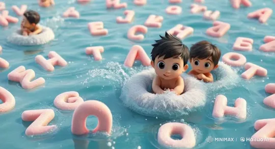Children Play in Magical Alphabet Sea – AI Generated Video | Hailuo AI