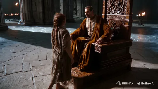 Medieval King and Prisoner in Opulent Throne Room – AI Generated Video | Hailuo AI