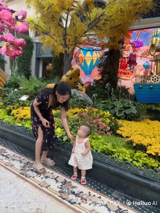 Mother and Child Practice Kung Fu in Whimsical Garden – AI Generated Video | Hailuo AI