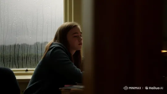Student Reflects Amid Rain's Rhythmic Dance – AI Generated Video | Hailuo AI