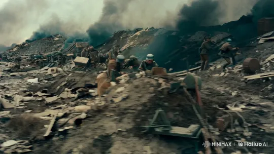 German Soldiers Navigating a War-Torn Battlefield – AI Generated Video | Hailuo AI