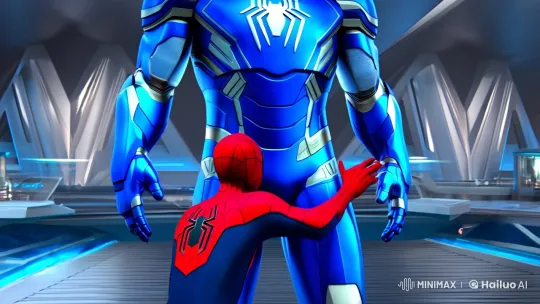 Spider-Man Dons Iron Suit, Encounters Venom in Sky – AI Generated Video | Hailuo AI