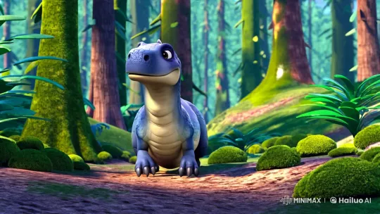 Dino: The Tiny, Curious Dinosaur with a Big Wish – AI Generated Video | Hailuo AI