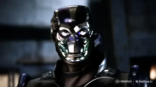 Metallic Mask Unveils Feminine Allure in Dramatic Transformation – AI Generated Video | Hailuo AI