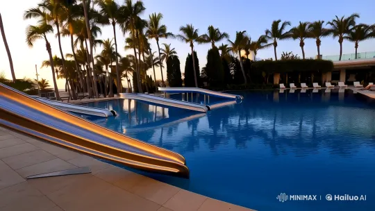 Luxury Pool and Hotel: A Visual Symphony of Elegance – AI Generated Video | Hailuo AI
