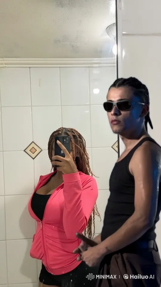 Couple Shares Intimate Moment in Bathroom Selfie – AI Generated Video | Hailuo AI
