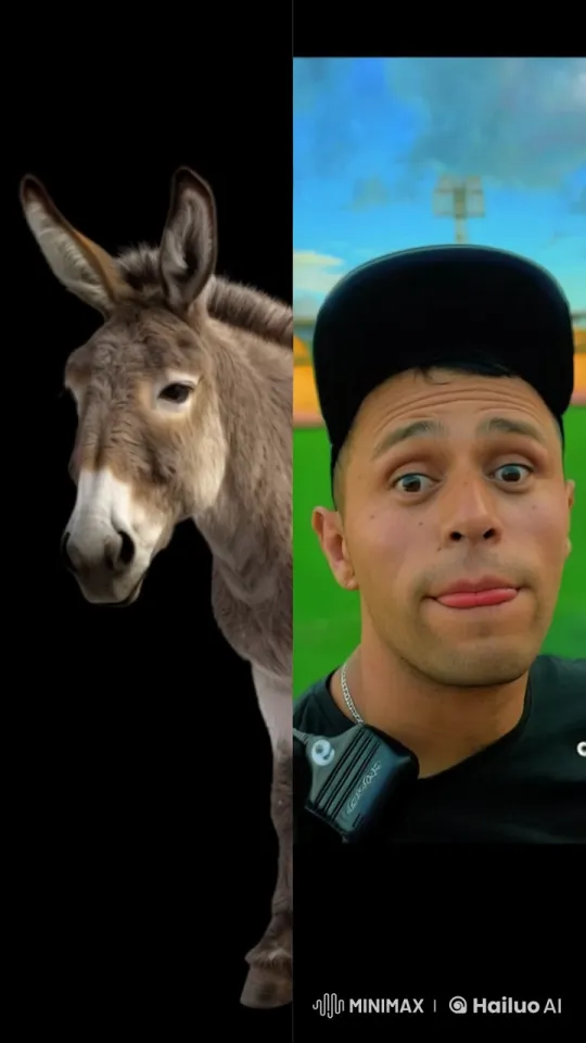 Donkey and Man Share Affectionate Kiss – AI Generated Video | Hailuo AI
