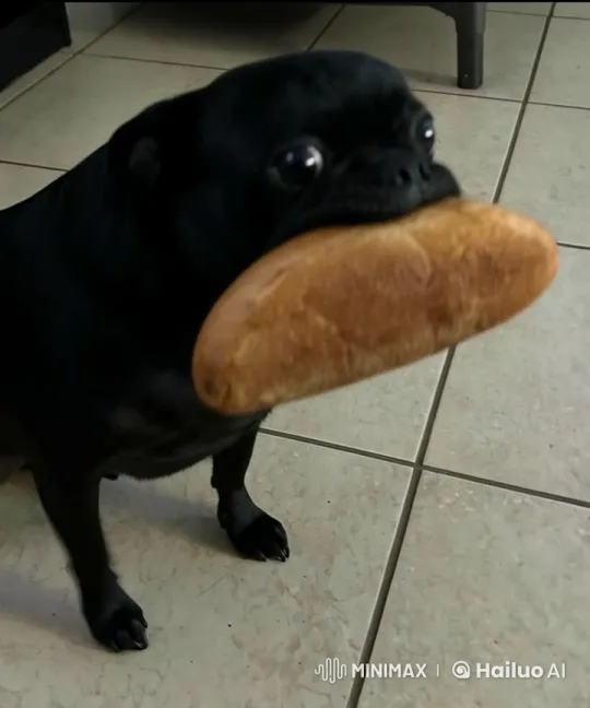 Pug Tug-of-War with Bread in Live2D Animation – AI Generated Video | Hailuo AI